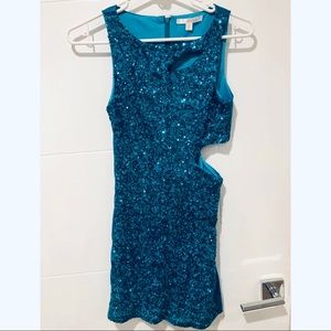 Blue sequins dress